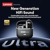 ieftine Căști Wireless-Căști intraauriculare Lenovo, căști cu cip Bluetooth 6.0 și carcasă de încărcare, 30 de ore de redare, audio spațial captivant la 360° cu sunet panoramic 3D, căști intraauriculare pentru jocuri,