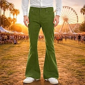  Retró 1960-as évek Hippi Hosszú hossz Nadrág Bell Bottom Pants Bő nadrág Hippi Tömör szín Jelmez Férfi Mindszentek napja Farsang Álarcos mulatság zenei fesztivál Esemény / Buli Pride Parade Felnőttek