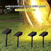 abordables Éclairages pour allées-Lot de 4 projecteurs solaires d'extérieur, étanches IP65, 7 LED, détecteur crépusculaire, projecteurs décoratifs pour jardin, terrasse, cour, pelouse, allée, éclairage paysager