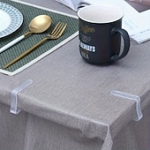 economico Forniture per eventi e feste-48 clip trasparenti per tovaglia, clip di fissaggio per tovaglia da cucina, clip per tovaglia per uso domestico, superficie antiscivolo invisibile, non è necessaria la foratura.