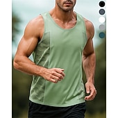 abordables Camisetas y Tops de Correr-Hombre Bloque de color Color Camuflaje Camiseta sin mangas Running Top para correr Camiseta para correr Verano Primavera Sin Mangas Secado rápido Ligero Transpirable Tenis Golf Corriendo Azul Piscina
