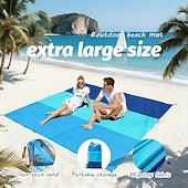 olcso Szabadtéri szórakozás-kültéri strandtakaró 4-7 fő részére, extra nagy, könnyű, homokálló strandtakaró, nagy piknikszőnyeg, amely alkalmas strandoláshoz, kempingezéshez és túrázáshoz