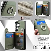 billiga 2026 Samsung Galaxy S26 Serien-telefon fodral Till Samsung Galaxy S26 S26 Plus S26 Ultra Skal med stativ Ringhållare Ringspänne Kontor / företag TPU PU läder