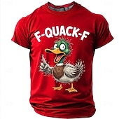  Férfi Kacsa Vicces szleng Póló Rövid ujjú póló 3D nyomtatás Terített nyak Ing Divat Napi Napi Utca Rubin Nyár Tavasz Ruházat S M L XL XXL XXXL
