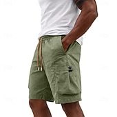 abordables Bermudas estilo casual-Hombre Activo Pantalón Corto Cargo Pantalón corto Pantalones cortos casuales Pantalón corto deportivo Bolsillo Cintura elástica Puro Plano Un Color Secado rápido Deportes Longitud de la rodilla