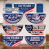 billige 250. jubileum-2 stk. U.S. 250. jubileumsflagg 1,5X3 FT 1776-2026 fanflagg patriotiske stjerner hageplakater hengende dekorasjoner utendørs inngangsdør veranda velkomst bakgrunn med messingøyer