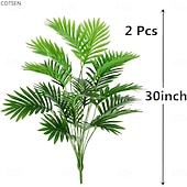 levne Umělé rostliny a zeleň-2 ks umělé arekové palmy, umělé rostliny, 30 palcové umělé rostliny, umělá palma, velké arekové palmy, tropické listy, zeleň, rodinná kancelář, vnitřní a venkovní dekorace