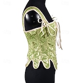 cheap Tops-Medieval Renaissance Cottagecore Corset Bodice Viking Peasant Lace up Fancy Dress Women's Celtic Fantasy Halloween Carnival Performance LARP Ren Faire Adults' Corset