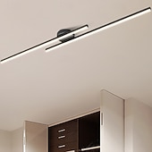 رخيصةأون تصميم سبوتنيك-مصباح سقف بسيط، شريط طويل، مصباح سقف شبه غائر، إضاءة خطية عصرية قريبة من السقف لغرفة المعيشة، غرفة النوم، الممر، المطبخ فقط، قابل للتعتيم بجهاز تحكم عن بعد، 110-240 فولت
