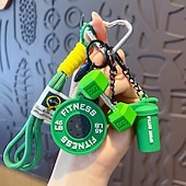cheap Gifts-DIY Mini Gym Barbell Plate Keychain, Creative Fitness Weight Plate Keyring Pendant, Sport Lover Key Chain for Car Keys, Bag Charm, Couple Gift, Gym Lover Accessories