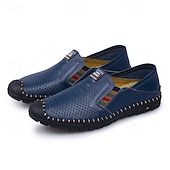 economico Scarpe Casual Slip-On-Per uomo Vintage Casual Quotidiano All'aperto Pelle PU Confortevole Traspirante Slip-on Bianco Blu Marrone Estate Primavera Autunno