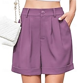 abordables Pantalones cortos bermudas-Mujer Bermudas Pantalón corto Pantalones cortos de verano Pantalones cortos de playa Vacaciones Moda Casual / Diario Corto Alta cintura Cremallera Bolsillo Cintura elástica Comodidad Secado rápido
