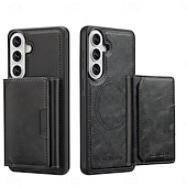 abordables 2026 Samsung Galaxy S26 Serie-teléfono Funda Para Samsung galaxia S26 S26 Plus S26 Ultra Tarjetas billetera Magnética Soporte de carga inalámbrica Ranura para tarjetas Retro Cuero de PU
