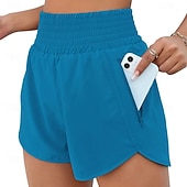 cheap Athletic Shorts-Women's Athletic Shorts Shorts Summer Shorts Beach Shorts Vacation Fashion Casual Daily Short High Waist Elastic Waistband Asymmetric Zipper Pocket Comfort Quick Dry Soft Micro-elastic Streetwear