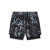 お買い得  ランニングショーツ-男性用 ランニングショーツ アスレチックショーツ ジムショーツ ドローストリング ポケット 2 イン 1 コンプレッションライナー付き ショートパンツ カジュアル 日常 アウトドア 夏 春 速乾性 ライトウェイト 吸汗性 ジムトレーニング 屋外 アスレチック レギュラー スポーツウェア アクティブウェア ブルー ブラック カモフラージュ