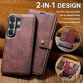 cheap 2026 Samsung Galaxy S26 Series-Phone Case For Samsung Galaxy S26 S26 Plus S26 Ultra Flip Cover Full Body Protective Retro Genuine Leather