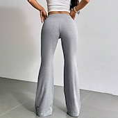 abordables Pantalones de pierna recta-Mujer Pantalones de Deporte Pantalones Pantalones de verano Pantalones casuales Vacaciones Moda Casual / Diario Longitud total Alta cintura Plano Correa Cintura elástica Pierna recta Comodidad Suave