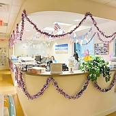 billiga U.S. 250-årsjubileum-4/6 st patriotisk glittergirlang amerikansk flagga folie fransbanderoll 2m/6,6ft röd vit blå girlang för 4 juli självständighetsdagen minnesdagen arbetsdagen festdekorationer väggbonad heminredning