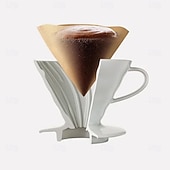 abordables Ustensiles et gadgets de cuisine-40/100 filtres à café jetables en papier naturel, pour 1 à 4 tasses, filtres en forme de V pour cafetière à filtre, accessoires pour cafés et maison, outils pour le café, 1 à 2/2 à 4 portions