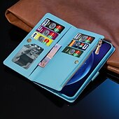 cheap 2026 Samsung Galaxy S26 Series-Phone Case For Samsung Galaxy S26 S26 Plus S26 Ultra Wallet Case Zipper Full Body Protective Kickstand Color Gradient sky PU Leather