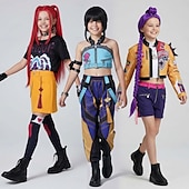  Ispirato agli idoli coreani Stella pop Costume Cosplay Parrucche cosplay Costume Cosplay for Ragazze Bambini Natale Halloween Giornata universale dell'infanzia Con il fumetto Vestiti per eventi