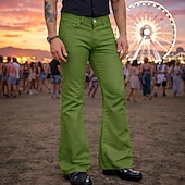  Retro Vintage 1970s Trousers Bell Bottom Pants Flared Trousers Hippie Disco Solid Color Fancy Dress Men's Halloween Carnival Party Dailywear Pride Parade Adults' All Seasons