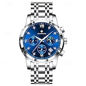 cheap Quartz Watches-LIGE Men Quartz Watch Minimalist Luminous Stainless Steel Watch