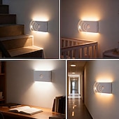 cheap Sensor Night Lights-2/4 Packs Stair Lights Indoor, RGB &amp; Warm White Motion Sensor Night Light, Color Changing Motion Sensor Light Indoor, Rechargeable Night Light for Stair,Hallway, Bathroom, Cabinet, Closet, Kitchen