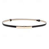 Недорогие Ремень-Жен. Полиуретановый ремень с пряжкой Искусственная кожа Металлический бак Геометрический принт На каждый день Повседневные Праздники Синий Черный Белый Розовый