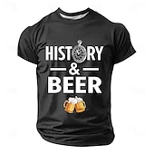 Herren Bier Geschichte T Shirt Kurzarm T-Shirt 3D-Druck Rundhalsausschnitt Hemd Mode Täglich Täglich Straße Blau Schwarz Rote Sommer Frühling Bekleidung S M L XL XXL XXXL