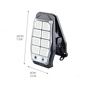 billige Vegglamper til utendørsbruk-Utendørs solcelledrevet 8-rutenett LED-cob-vegglampe med klips og bevegelsessensor, IP65 vanntett, multifunksjonell nødarbeidslampe for hage, gårdsplass, gjerde, park, garasjebelysning