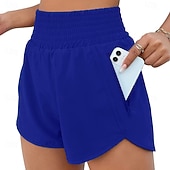 cheap Athletic Shorts-Women's Athletic Shorts Shorts Summer Shorts Beach Shorts Vacation Fashion Casual Daily Short High Waist Elastic Waistband Asymmetric Zipper Pocket Comfort Quick Dry Soft Micro-elastic Streetwear