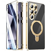 abordables 2026 Samsung Galaxy S26 Serie-teléfono Funda Para Samsung galaxia S26 Ultra S25 Ultra Estuche delgado Desmontable y protector de pantalla Soporte para Anillo Aleación de aluminio