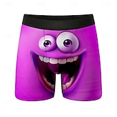 preiswerte Retro Vintage &amp; Ethik-Herren Cartoon Lächelndes Gesicht Gesichtsausdruck Dehnbare Boxershorts Badeshorts Boxer-Badeshorts Lustig Lässig Heim Strandurlaub Elastischer Bund Feuchtigkeitsableitend Atmungsaktive Unterwäsche