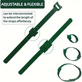cheap Plant Care Accessories-100Pcs Reusable Adjustable Non-Slip Nylon Plant Ties, Green Perfect for Climbing Plants, Support and Garden Maintenance, Safe &amp; Easy-to-Use Gardening Tool