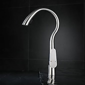 זול ברזים למטבח-ברז כיור מטבח עם מרסס נשלף, ברז מטבח מסחרי בעל ידית אחת בקשת גבוהה