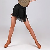 cheap Latin Skirts-Women's Brown Fringe Latin Dance Skirt