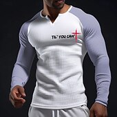 abordables T-shirts de foi-Chemise Bibles pour Hommes Croisés Bible Jusqu'à Ce Que Tu Puisses' Chemise à Col Henley V-Neck Manches Longues Graphique Texturé Waffle Ajustement Slim Fit Muscle Église Vêtements Designer