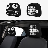 tanie Spersonalizowane tkaniny-spersonalizowane pokrowce na zagłówki samochodowe, zestaw 2 ochronnych pokrowców przeciwkurzowych, uniwersalny ochraniacz zagłówka fotela samochodowego