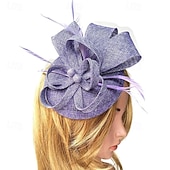 cheap Fascinators-Fascinators Fabric Wedding Birthday Elegant Vintage Cute With Feather Headpiece Headwear