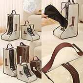 cheap Storage Bags-4pcs Non-Woven Fabric Boot Storage Bags with Handles, Home and Travel Dustproof Boot and Shoe Storage Bags, Suitable for Flat Shoes, Ankle Boots, and High-Top Boots, Travel Shoe Organizer