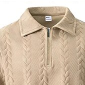 abordables Polo classique pour homme-Homme Polo Polo à fermeture éclair Occasionnel Quotidien Zip quart Manche Courte Mode Uni Fermeture éclair Été Printemps Coupe régulière Noir Blanche Kaki Gris foncé Polo