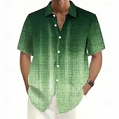 economico Geometrica-Per uomo Colore sfumato Arte astratta Camicia Camicia Estiva Camicia con Bottoni Manica Corta Moda Casual All'aperto Vacanza Abbigliamento Quotidiano Estate Primavera Collo ripiegato Stampa 3D