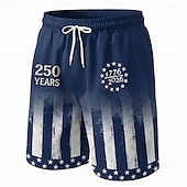  Per uomo 4 luglio, 250° anniversario degli Stati Uniti Bandiera degli Stati Uniti 1776 Costumi da bagno Pantaloncini da mare Pantaloncini da Surf Misura del girovita medio Patriotico Ferie Tasche
