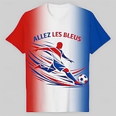  Partita mondiale di calcio 2026 Abiti Abbigliamento sportivo Maglietta grafica Football americano Tifoso di calcio francese Patriotico Corte per Unisex Adulti Stampa 3D  per Sport all'Aperto