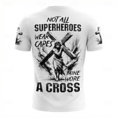  250 aniversario de Estados Unidos Hombre Gracioso Cruz Jesús cristiano Camiseta Manga Corta Camiseta Impresión 3D Cuello Barco Camisa Religioso Patriótico Casual Diario Fiesta Negro 1 Blanco 1 Blanco