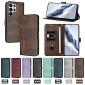 tanie 2026 Samsung Galaxy S26 Seria-telefon Kılıf Na Samsung Galaxy S26 S26 Ultra Plus Etui na karty portfela Z podpórką Obsługa ładowania bezprzewodowego z paskiem na nadgarstek Retro TPU Skóra PU