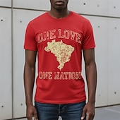  Meciul Mondial de Fotbal 2026 Ținute Tricou grafic Fotbal Inspirat de Brazilia Patriotic Tricou pentru Unisex Adulți Imprimare 3D pentru Petrecere Sport exterior