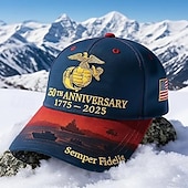 billige U.S. 250-årsjubileum-U.S. Marine Corps 250-årsjubileumsbaseballcaps 1775-2025, brodert militærhatt med Semper Fidelis, amerikansk flagg, rød &amp;blå patriotisk justerbar lue