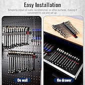 お買い得  ツールストレージ-マグネット式ドライバーオーガナイザー＆レンチオーガナイザー、アルミレール式マグネットツールオーガナイザー、ツールホルダー、ツールボックス整理、12スロットドライバー＆レンチホルダー（ツールは含まれていません）